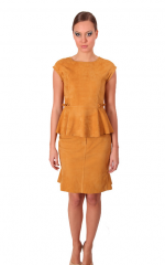Goat Suede Blouse and Skirt